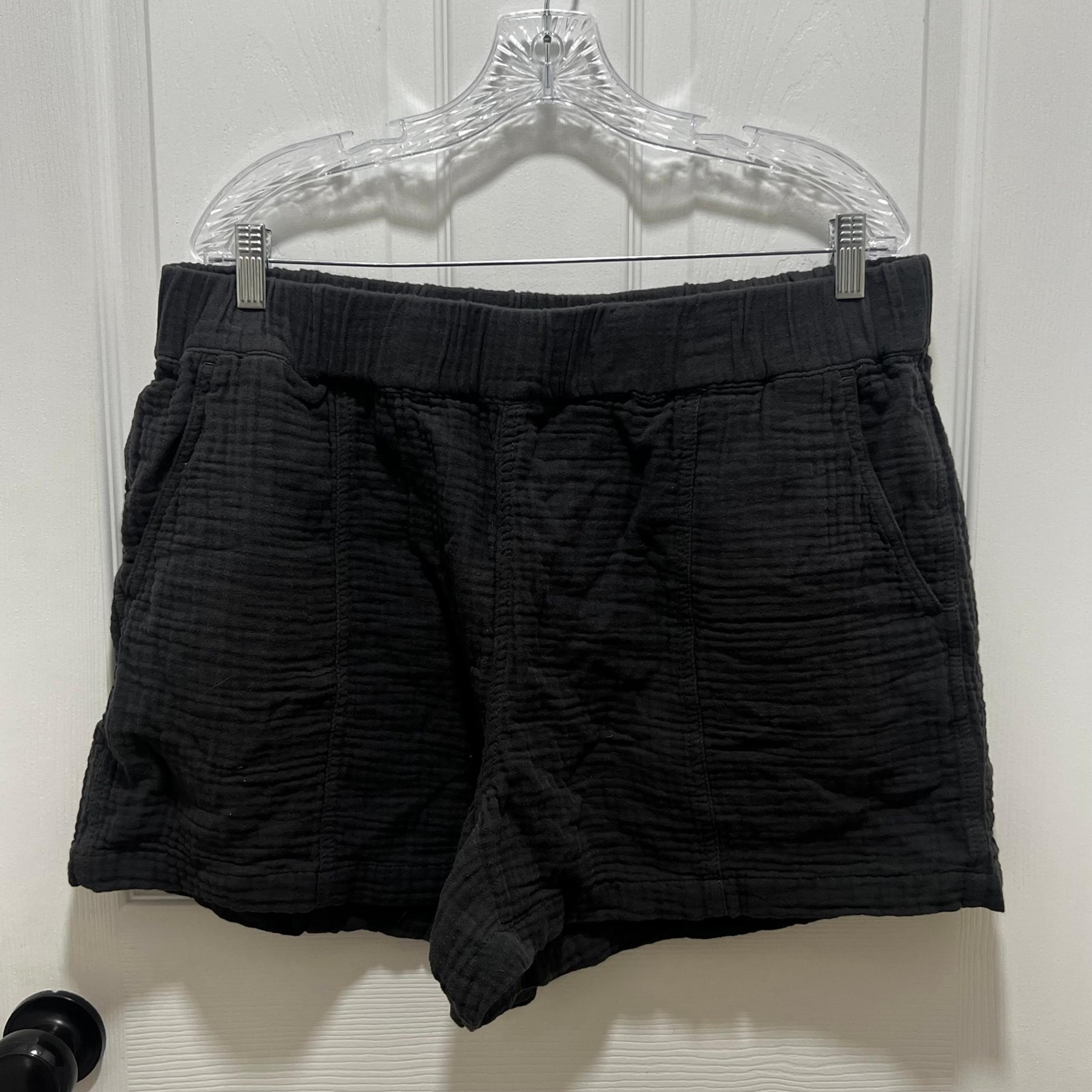 Madewell Women’s Black Linen Elastic Waist Shorts Bottoms Pants size 1X