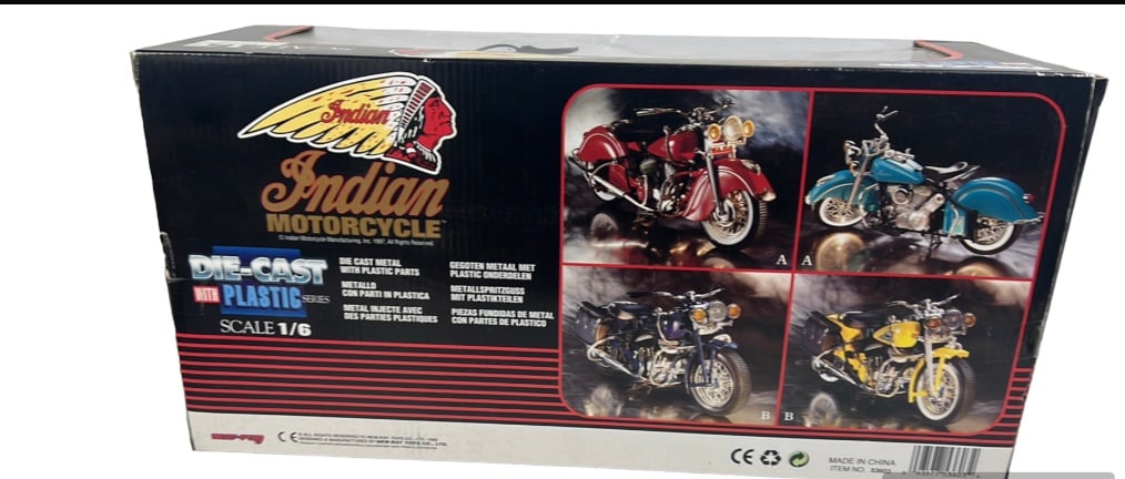 Indian motorcycle die cast with plastic toy