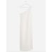 Madewell One Shoulder Midi Dress Linen Blend Lighthouse Minimalist US 10 NWT