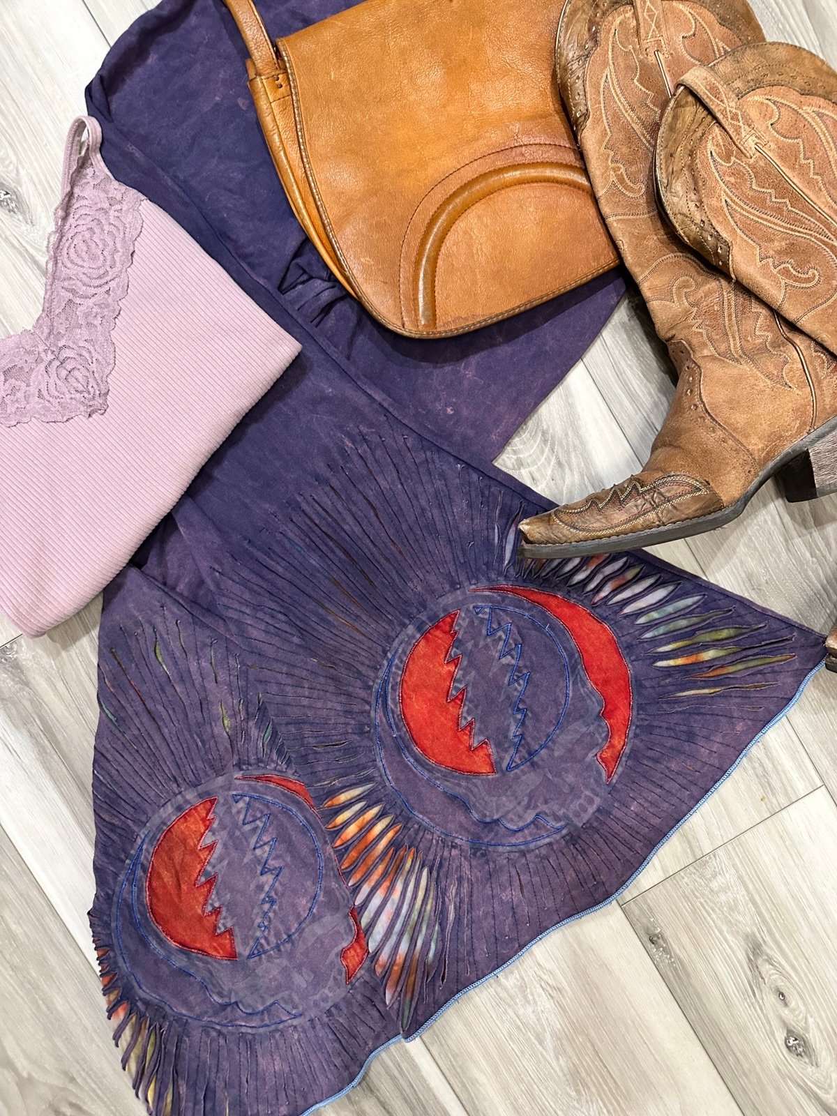 Grateful Dead Purple Flare Pants Size Medium