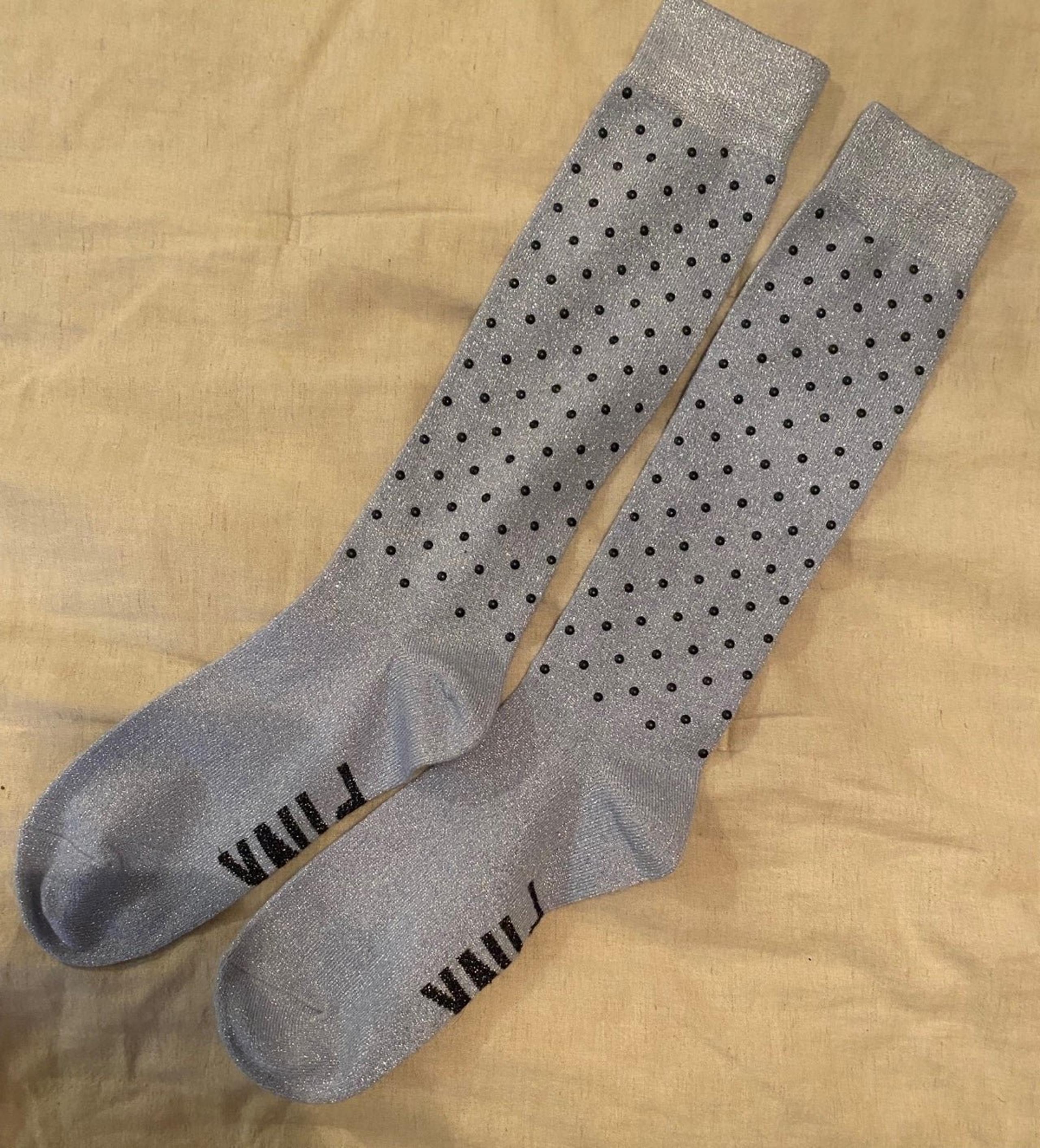 PINK sparkly polka dot high socks vintage y2k