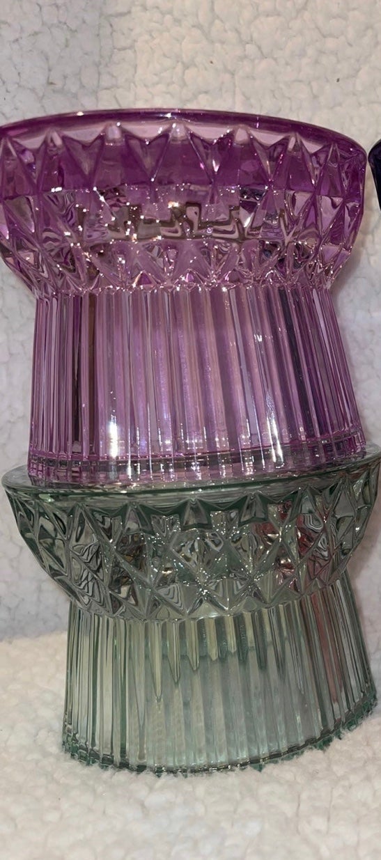 Bath & Body Works Glass Faceted Candle Holders