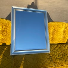 Modern Contemporary silver framed mirror