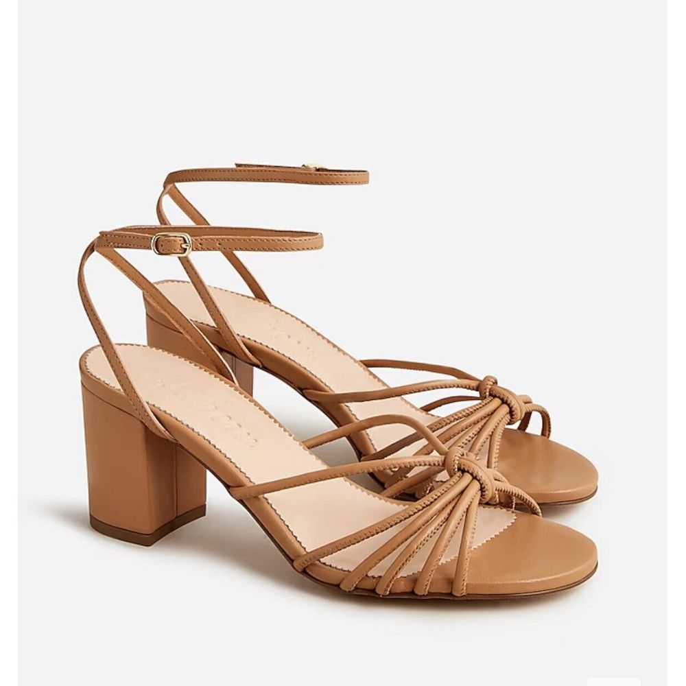 NIB 218 J. Crew Lucie Strappy block Heels in Italian leather, 6.5