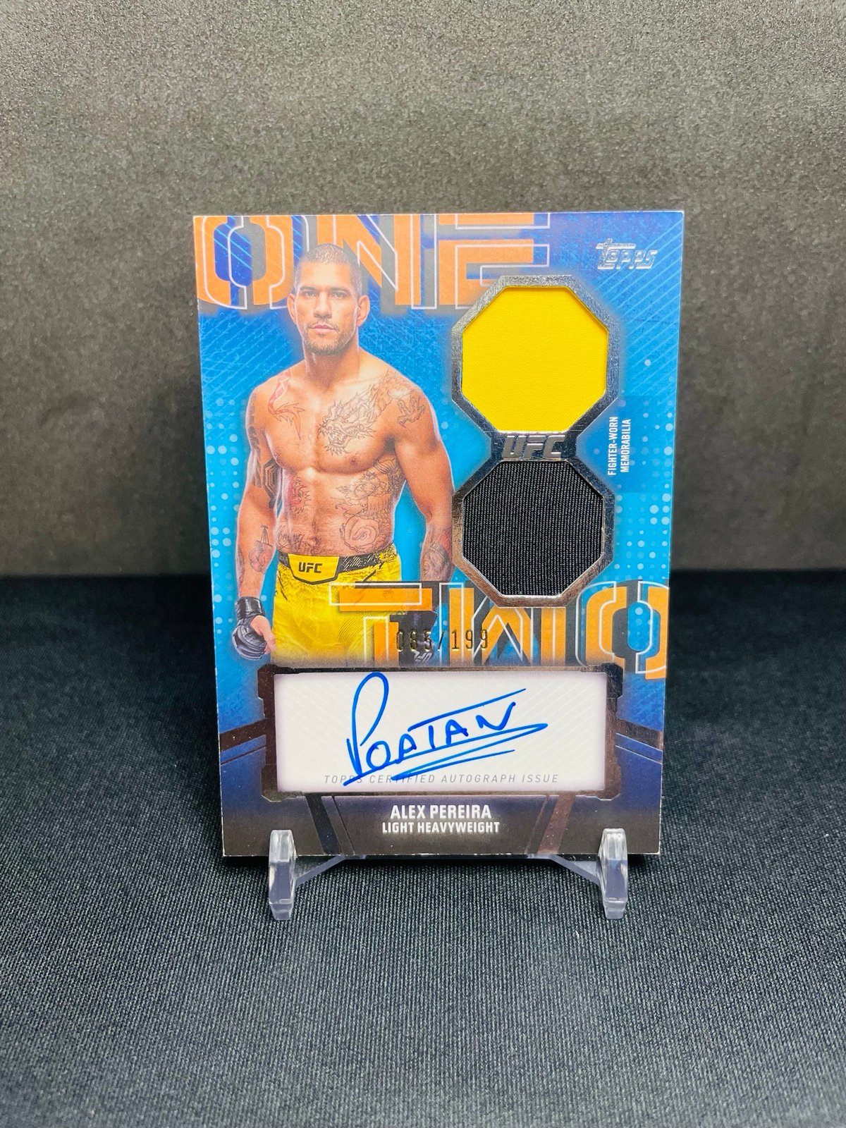 2024 Topps Knockout UFC Alex Pereira Auto Relic 1-2 Combo /199FIGHTER WORN PATCH