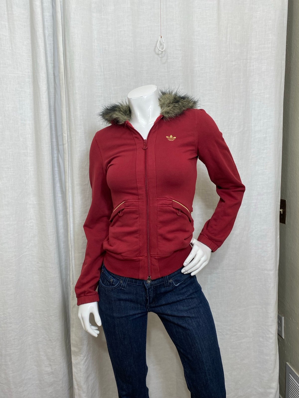 women’s Adidas full zip hoodie with hoodie size:M