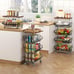 Fruit Basket with Wooden Lid for Kitchen, 4-Tier Stackable Wire Fruit Basket