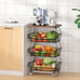 Fruit Basket with Wooden Lid for Kitchen, 4-Tier Stackable Wire Fruit Basket