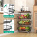 Fruit Basket with Wooden Lid for Kitchen, 4-Tier Stackable Wire Fruit Basket