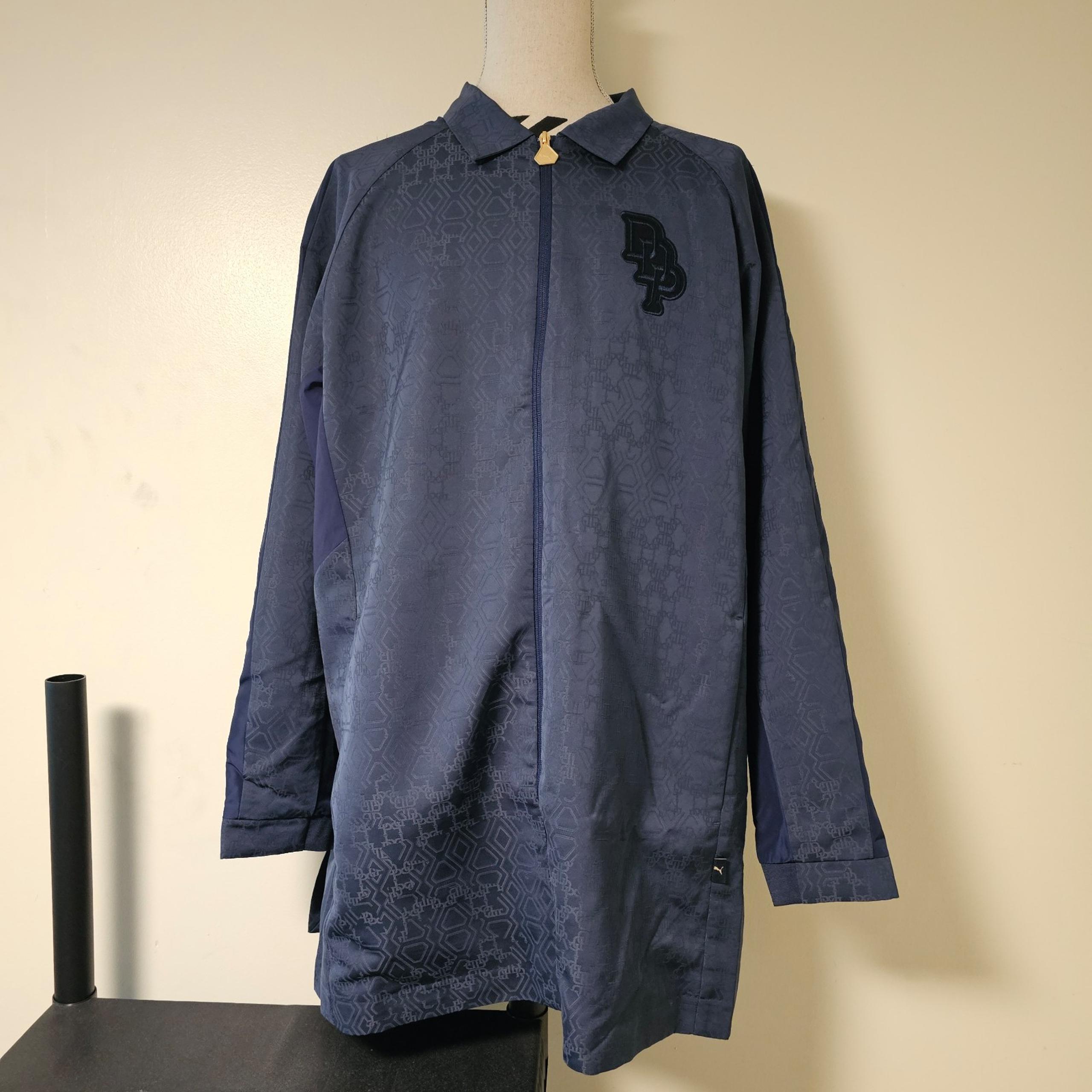 Puma Dapper Dan X FullZip Jacket Blue Casual Athletic Outerwear Men's Sz Large