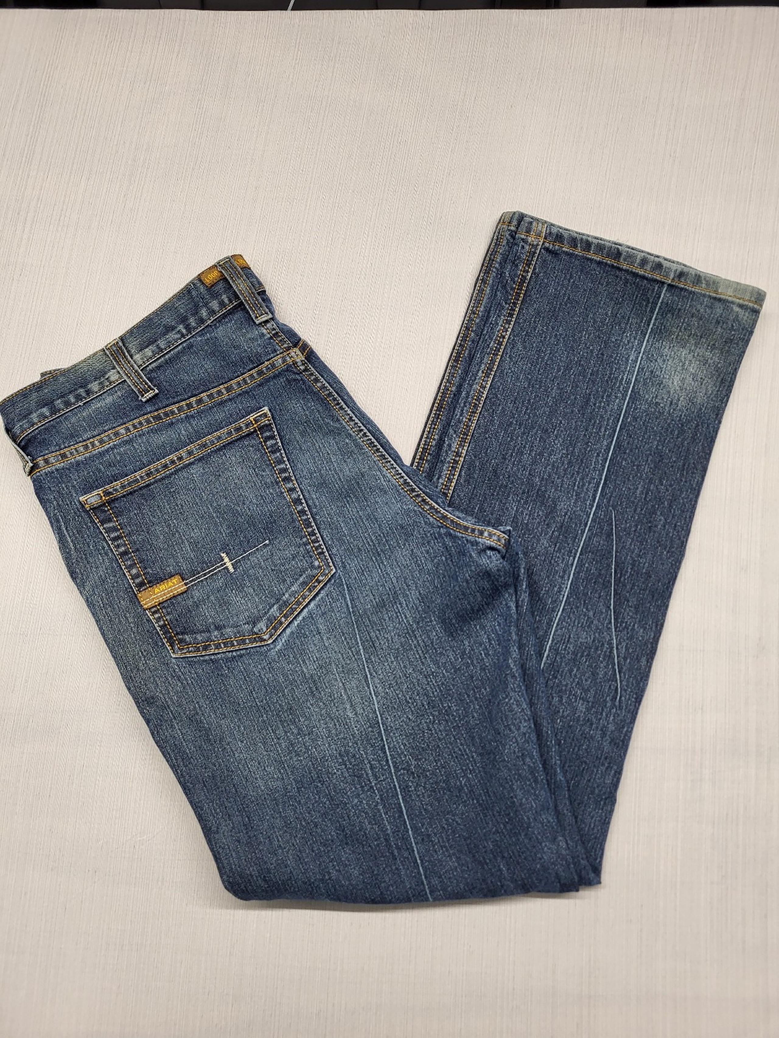 Ariat Rebar M4 Low Rise Boot Cut Jeans Mens 38x34 Demin Western Ariat Jeans