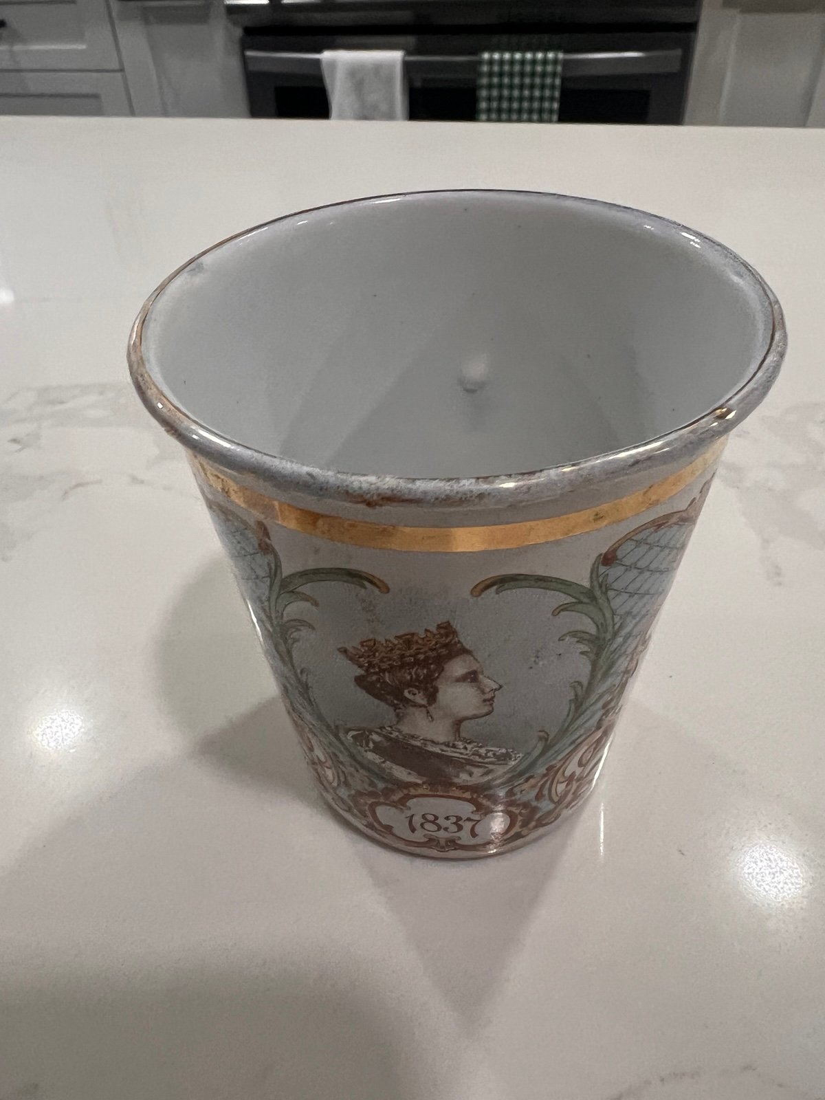 Antique Queen Victoria 1837 to 1897 Diamond Jubilee Commemorative Enamel Beaker