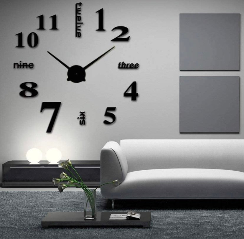Modern 3D Frameless Large 3D DIY Wall Clock Watches Hours DIY Decorations Home f