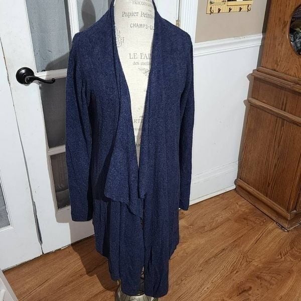 Barefoot Dreams Navy Blue Cozy Chic Lite Island Wrap Cardigan Sweater L/XL