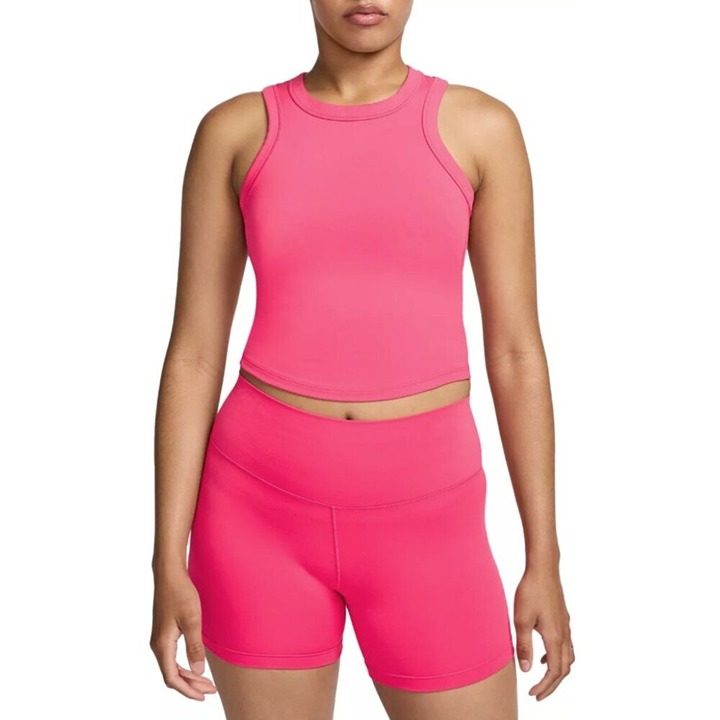 New Nike One Fitted Women's Dri-FIT Cropped Tank Hot Pink Size XL