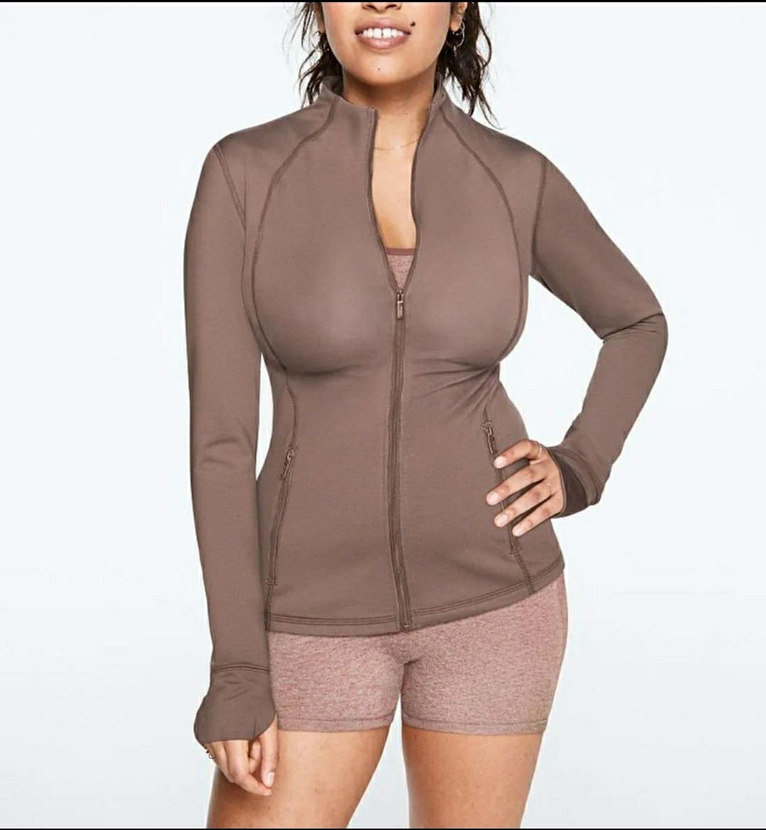 VS PINK active wear zip up cinnamon jacket