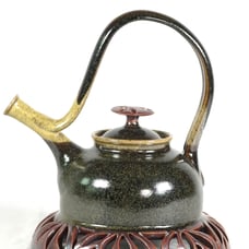 1994 Todd Jeffreys Teapot Glazed Stoneware Filigree Art Pottery Tea Pot