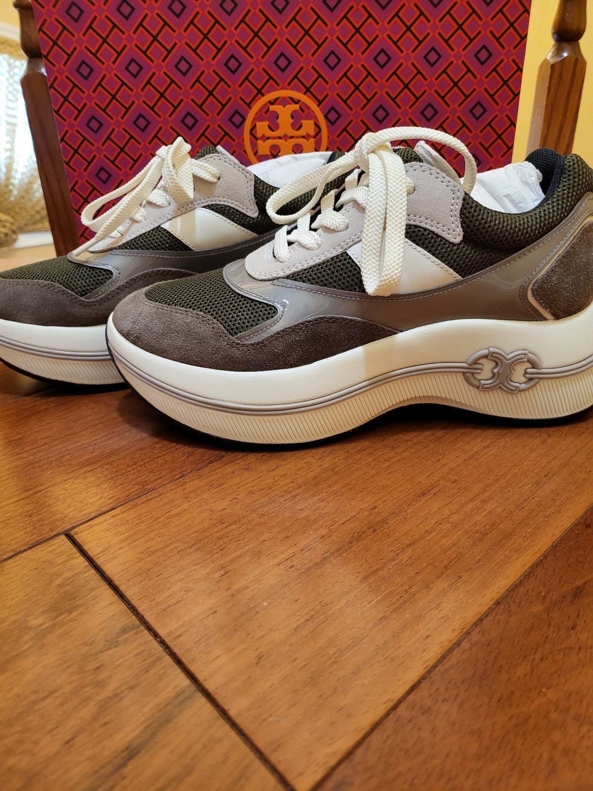 Tory Burch Gemini Link Platform Sneakers Multi Color Size 7