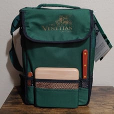 Awesome Venetian Las Vegas Picnic Time Duet Insulated Wine and Cheese Tote, Gree