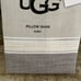 UGG Euro Pillow Sham Oxford Stripe Gray Multi 100% Cotton 26”x26”