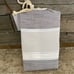 UGG Euro Pillow Sham Oxford Stripe Gray Multi 100% Cotton 26”x26”