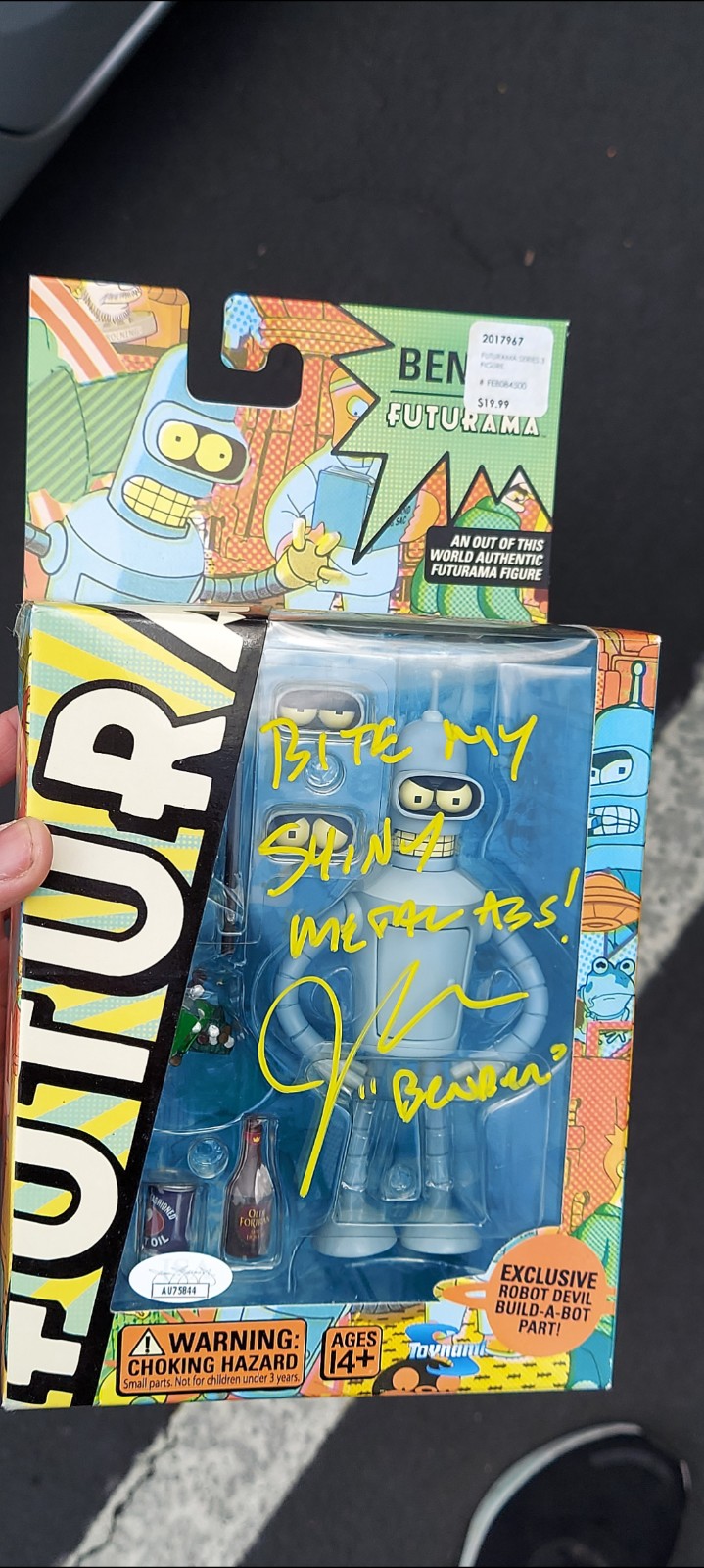 Toynami Futurama Bender Action Figure 2008 with Robot Devil Build-A-Bot! SIGNED