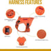 OneTigris Tactical Dog Harness Handle No Pull Service Vest Size Small Orange