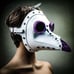 White Plague Doctor Mask Steampunk Halloween Leather Purple Bird Nose #1075