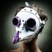 White Plague Doctor Mask Steampunk Halloween Leather Purple Bird Nose #1075
