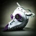 White Plague Doctor Mask Steampunk Halloween Leather Purple Bird Nose #1075