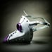 White Plague Doctor Mask Steampunk Halloween Leather Purple Bird Nose #1075