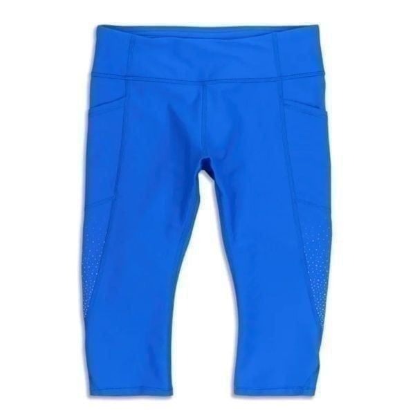 Lululemon High Rise Tight Stuff Crop Cerulean Blue 10