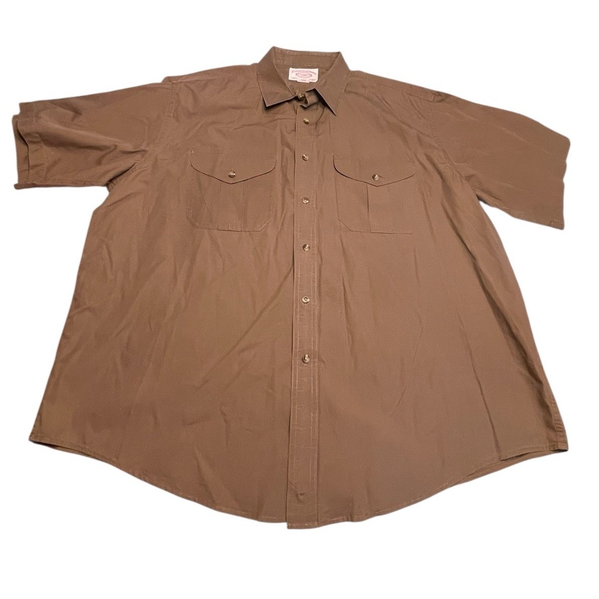 CC Filson Alaskan Guide Shirt Mens XXL 2X Short Sleeve Brown Pockets Gorpcorp