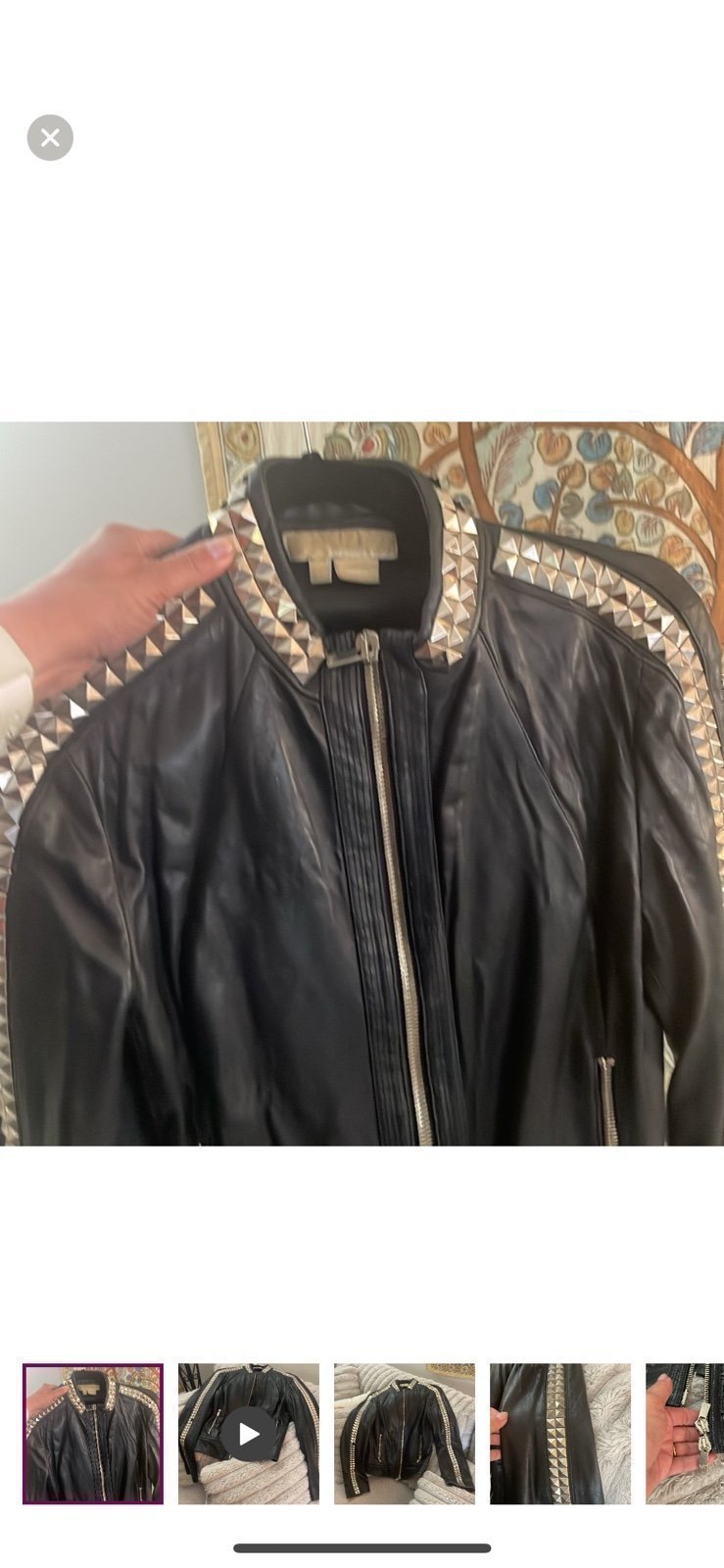 Micheal by Micheal kors Studded Lamb leather jacket Made in Italy Size LG SOLD