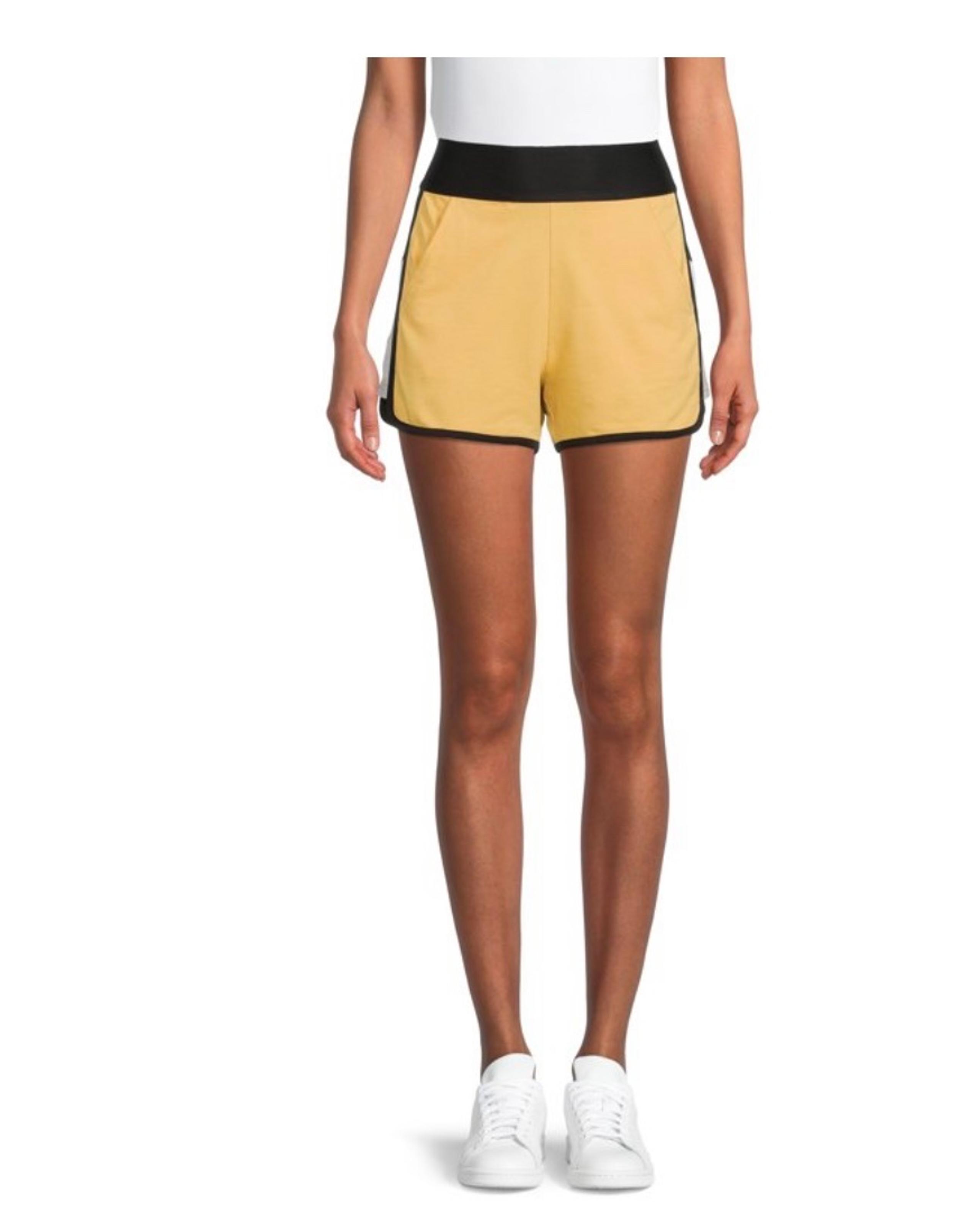 No Boundaries Colorblock Pocket Shorts Size XS(1)yellow, side black,white,grey