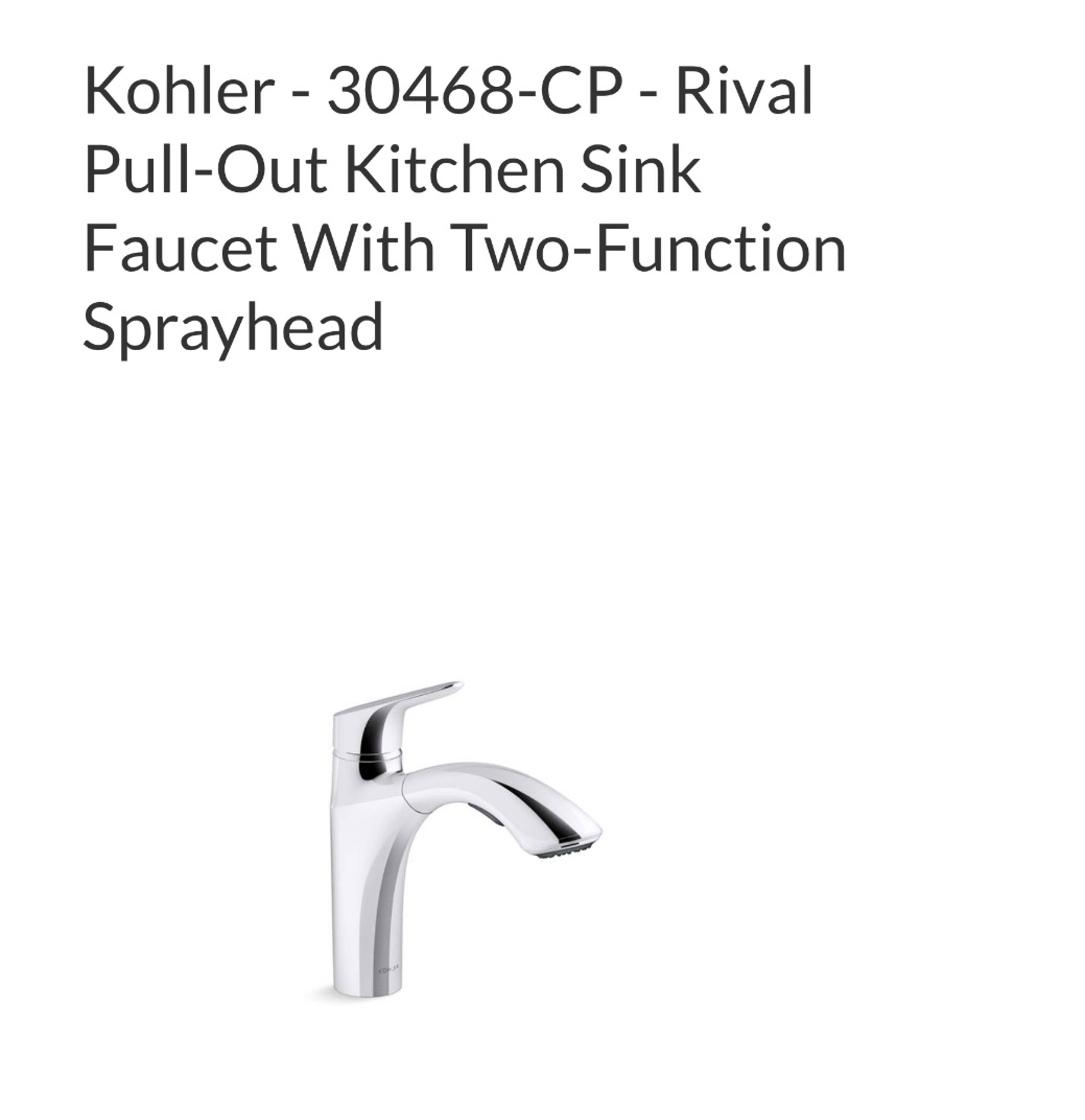 Kohler Rival 1.5 GPM Single Hole Pull-Out Kitchen Faucet with ProMotion and Mast