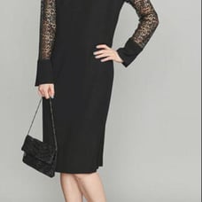 Black Lace Sleeve Dress