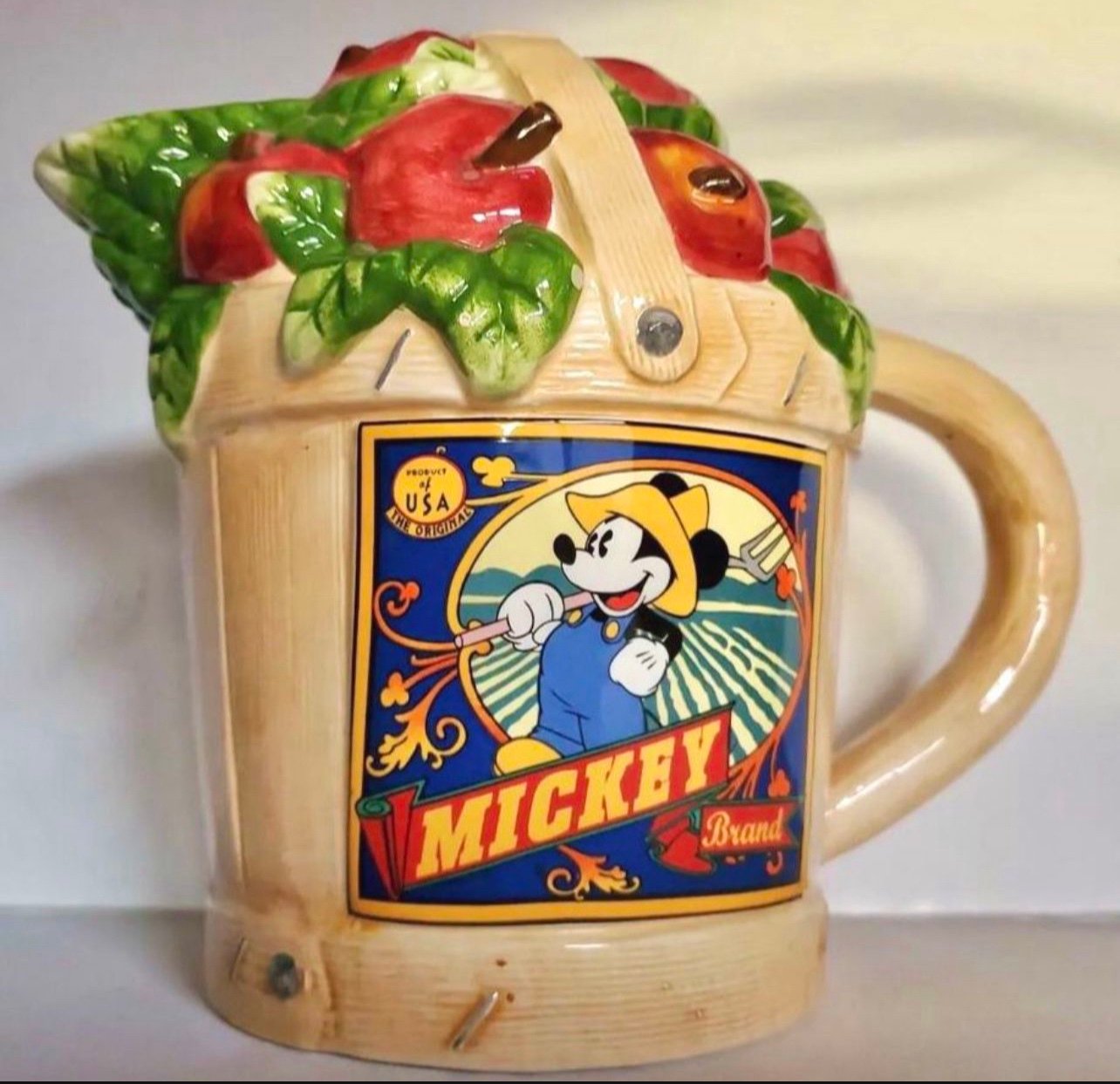 Mickey Mouse 7 Ceramic Pitcher Disney Enesco China