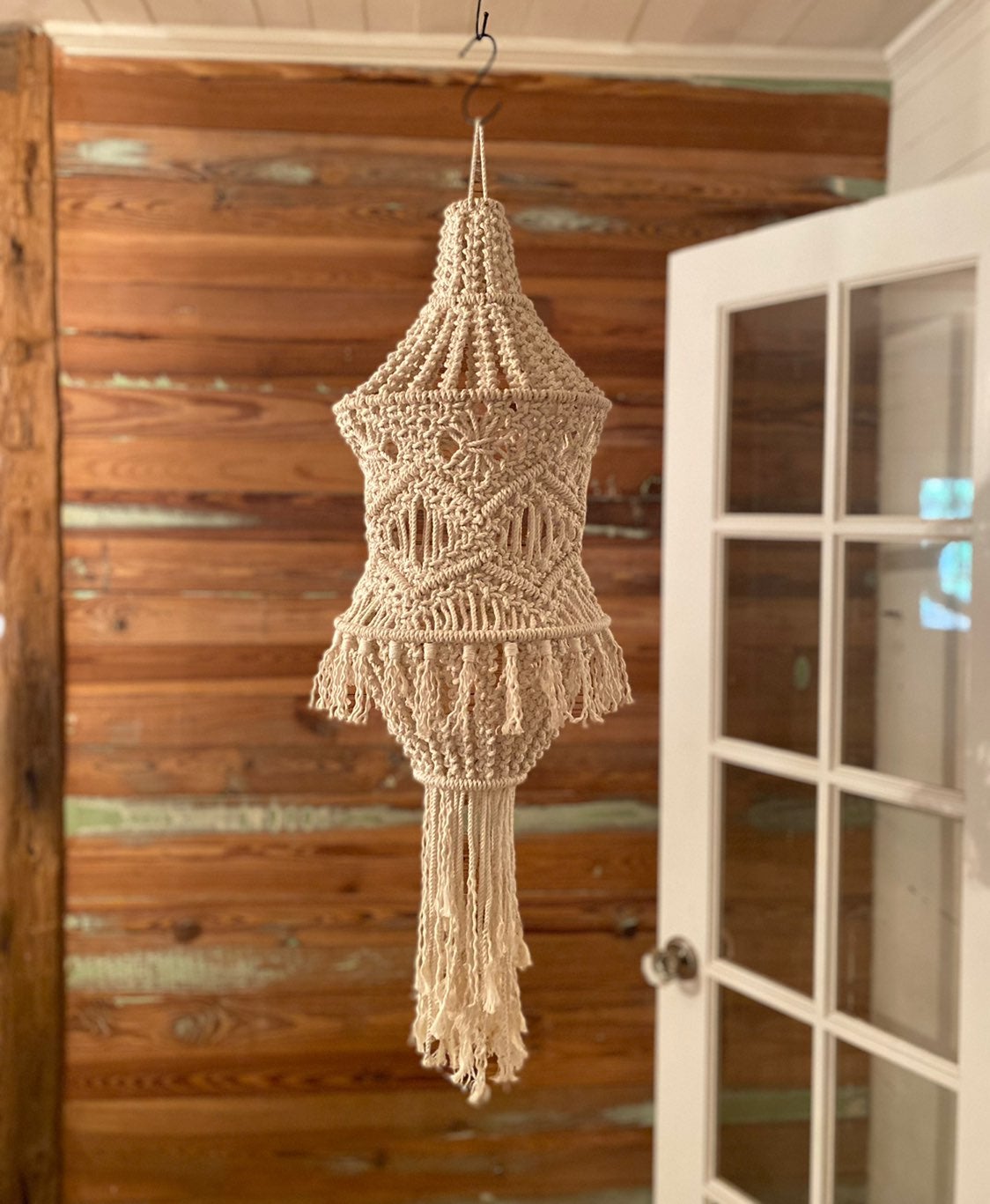 Large Handmade Macrame Lantern Pendant