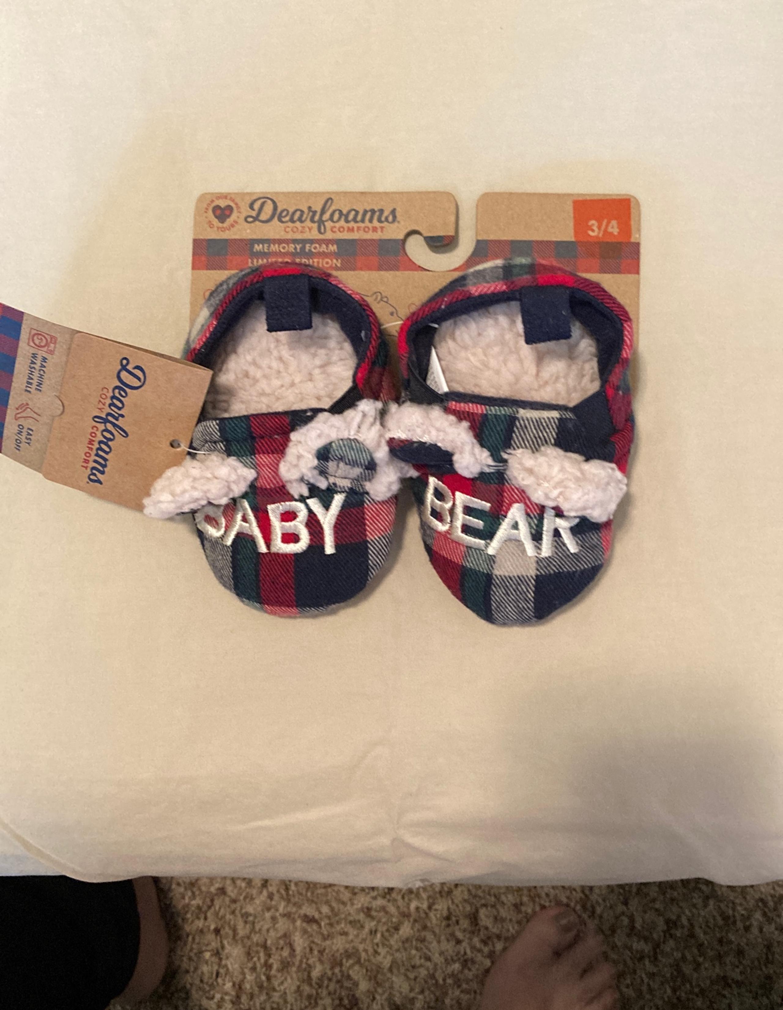 Baby Bear Slippers, size 3/4