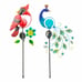 LED Solar Power Lawn Stakes Light Metal Peacock Garden Waterproof Lamps Courtyar