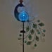 LED Solar Power Lawn Stakes Light Metal Peacock Garden Waterproof Lamps Courtyar