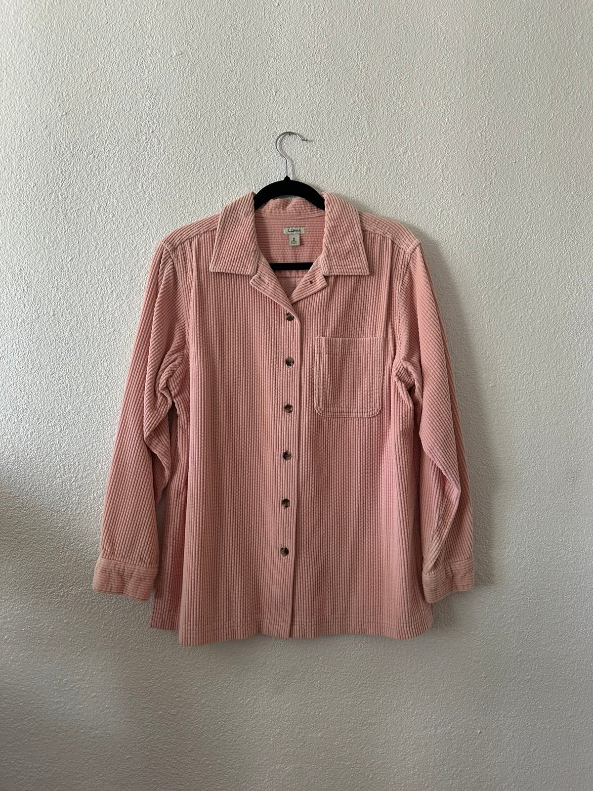L.L Bean Pink Button-Up Corduroy Shirt/Shacket