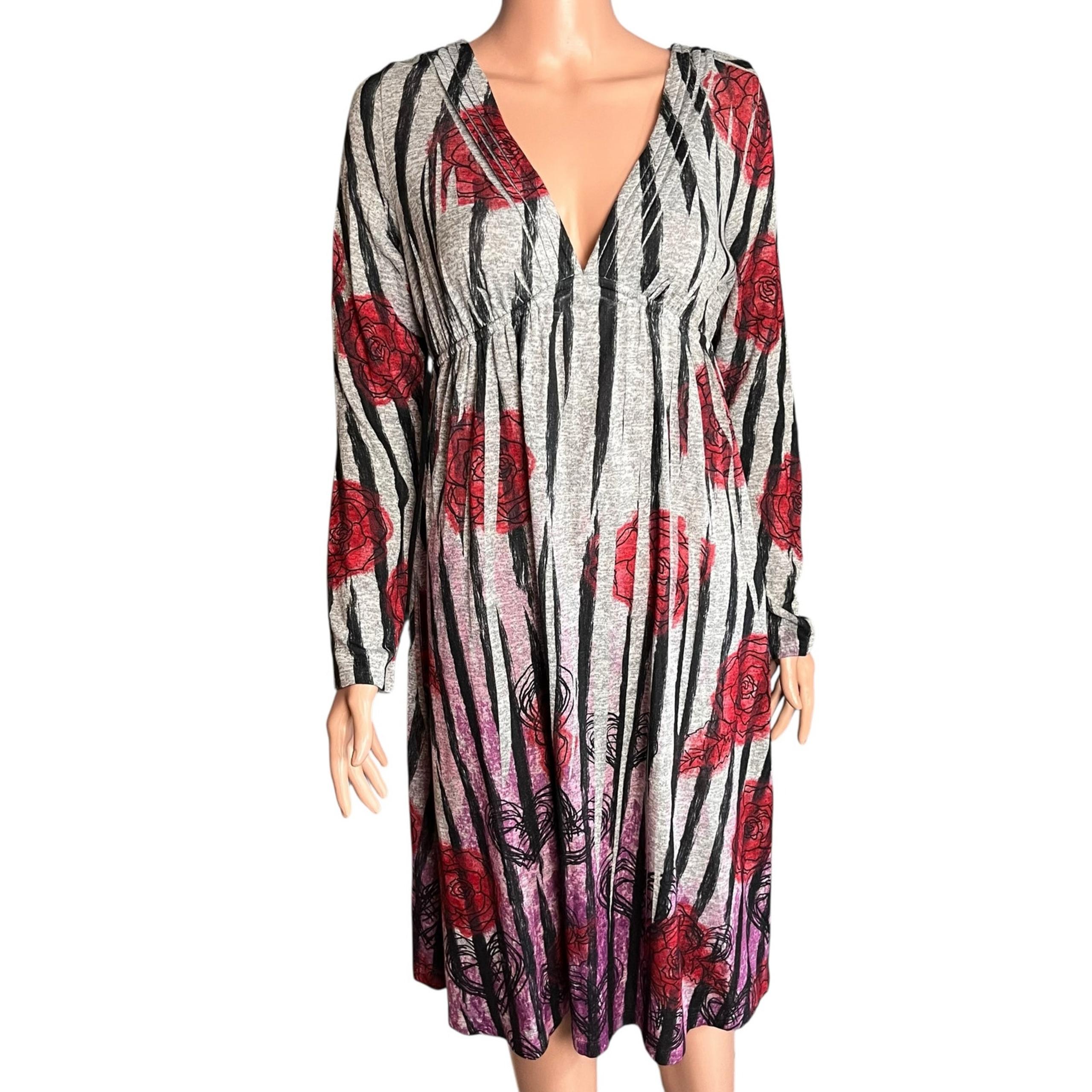 Cocomo New With Tags Lightweight Print Knit Dress Baby Doll Milkmaid Roses Large