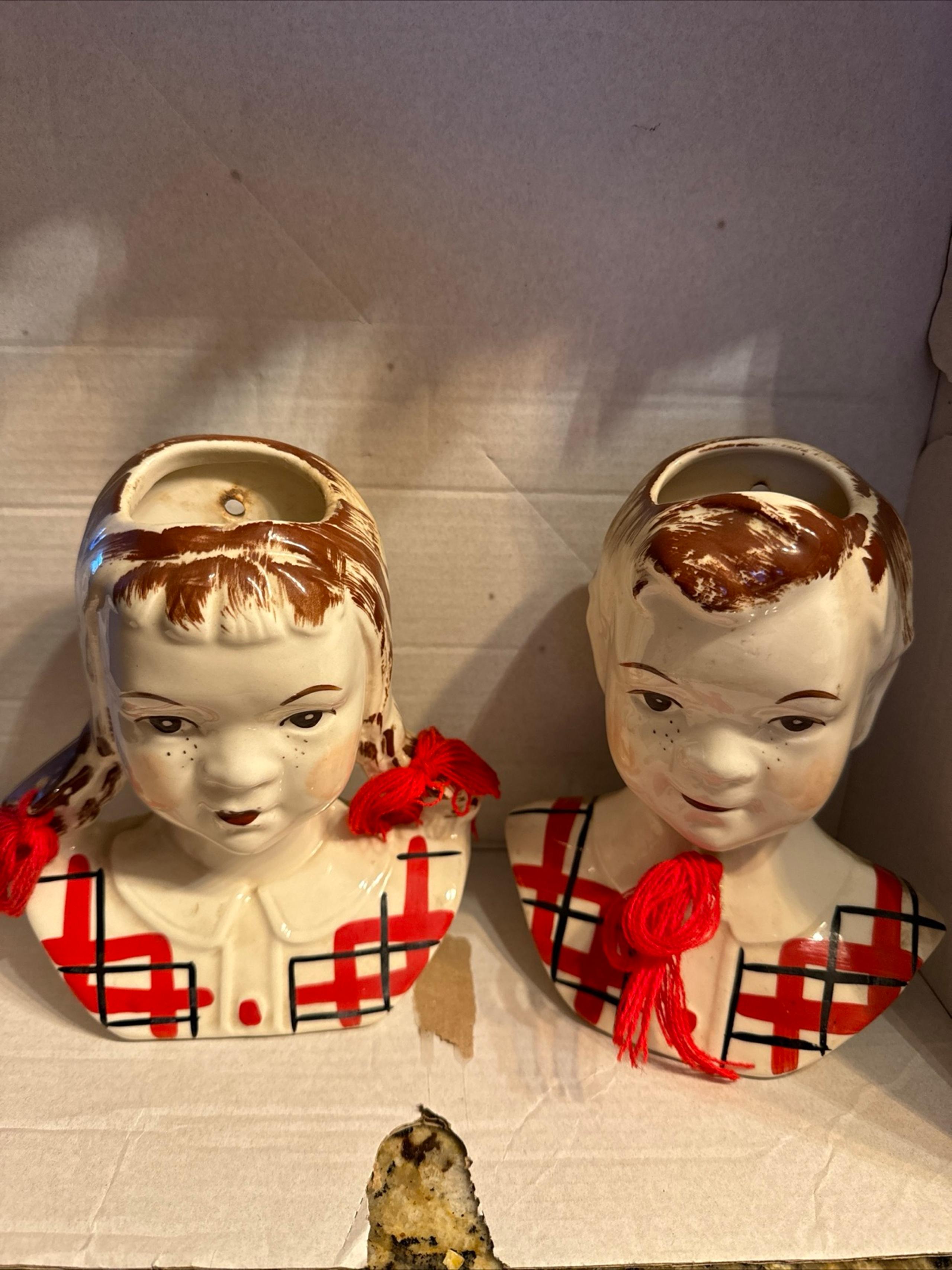 Vintage Stanford Sandy and Jean wall pottery