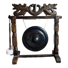 Vintage Balinese Traditional Gamelan Music Wood Prayer Gong Stand