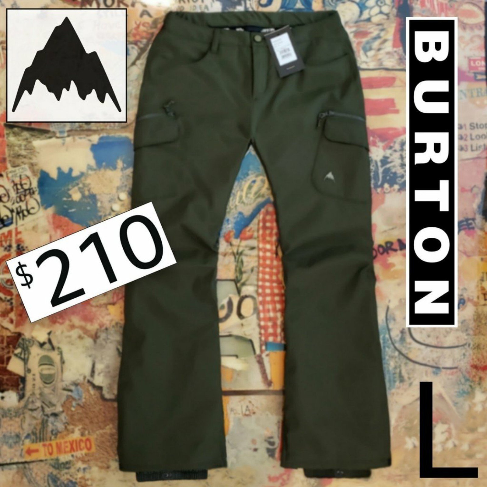 210 New Burton Gloria INSULATED Waterproof Stretch Snowboard / Ski Pants! L