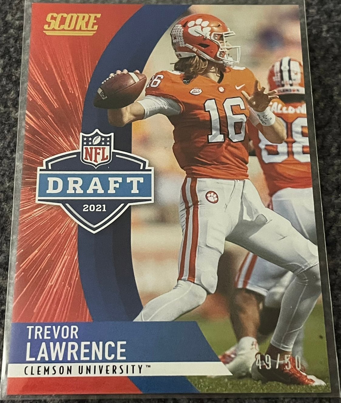 Trevor Lawrence Score Gold Zone NFL Draft /50