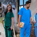 10 medical scrub sets green & blue size small