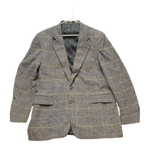 Vintage Garrison Park Sport Coat Mens 48 Houndstooth Camel Hair USA Suit Blazer